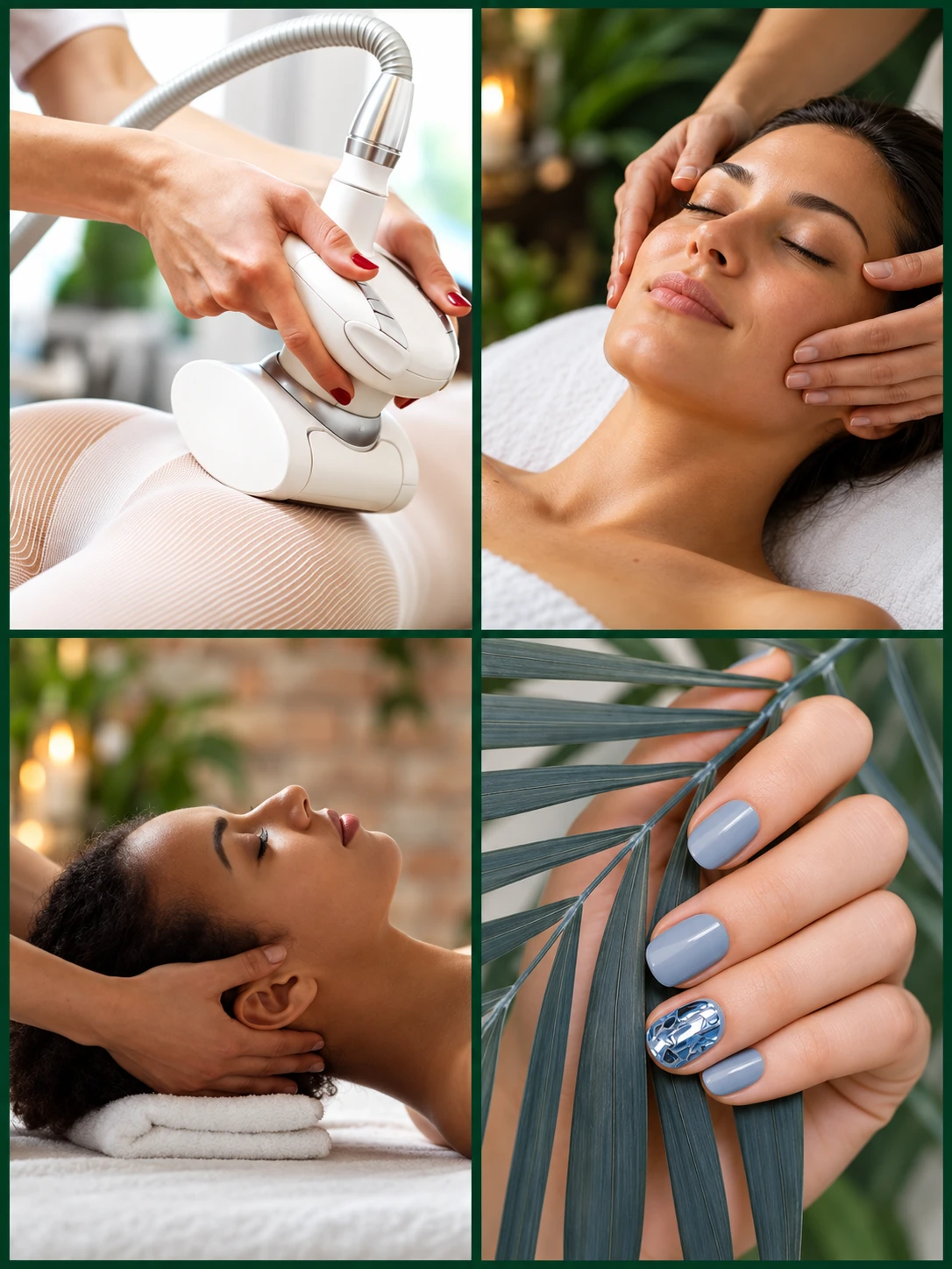 Montage des prestations : LPG corps, soin du visage, massage détente et beauté des mains